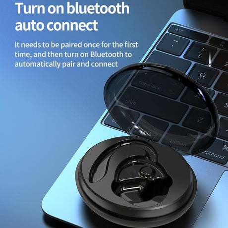 Wireless Bluetooth Earphones with Charging Case - F8 - Black Single Ear