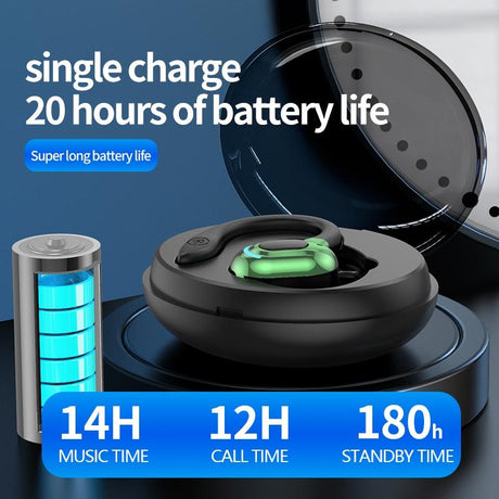 Wireless Bluetooth Earphones with Charging Case - F8 - Black Single Ear