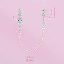 925 Sterling Silver Platinum Plated Cat Safety Chain Pendant