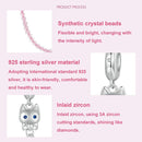 925 Sterling Silver Platinum Plated Cat Safety Chain Pendant