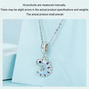 925 Sterling Silver Platinum Plated Chameleon Pendant