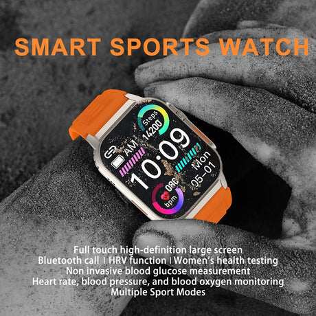 2.01 Inch Waterproof Smart Watch With Bluetooth Call & Health Tracking - Orange
