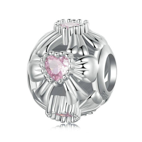 925 Sterling Silver Platinum Plated Sweet Bow Diy Beads