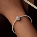 925 Sterling Silver Platinum Plated Sweet Bow Diy Beads
