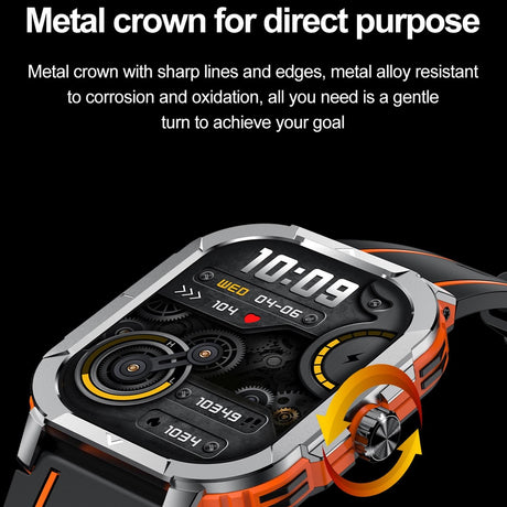 2.06 Inch Bt5.3 Ip68 Sport Smart Watch Bluetooth Call / Message / Health - Orange