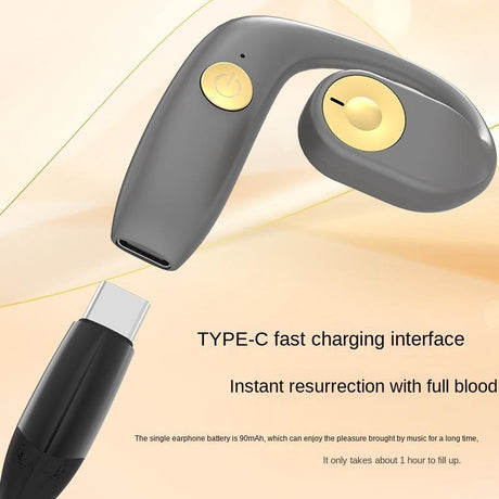 Wireless Bone Conduction Bluetooth Earphones for Sports - Black