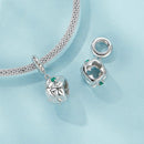 925 Sterling Silver Platinum Plated Lucky Clover Dice Bracelet