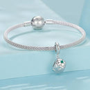 925 Sterling Silver Platinum Plated Lucky Clover Dice Bracelet