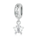 925 Sterling Silver Platinum Plated Starlight Five Pointed Star Diy Beads