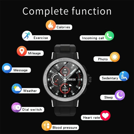 Waterproof Smart Watch With Colour Screen - Ip68 - Black
