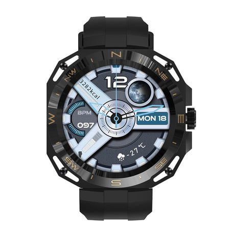 Smart Watch With Heart And Blood Monitoring Colour Screen - Black