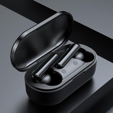 Mini Touch Control Tws Wireless Earphones with Mic & Charger Box - Black