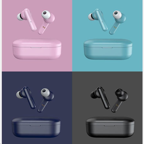 Mini Touch Control Tws Wireless Earphones with Mic & Charger Box - Black
