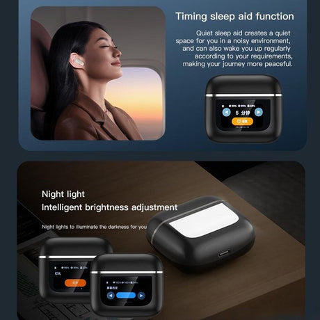 Wireless Anc Bluetooth Earphones with Touch Screen and Active Noise Reduction - Champagne Gold
