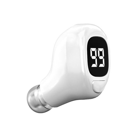 Mini Bluetooth Earphone with Digital Display for Business - Black