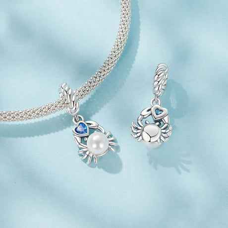 925 Sterling Silver Adorable Crab Pendant