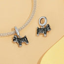 925 Sterling Silver Schnauzer Bracelet With Gold Beads