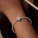 925 Sterling Silver Platinum Plated Heart Shaped Beads Bracelet