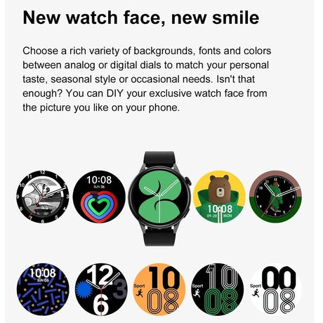 Silicone Band Smart Watch With Colour Screen - Black