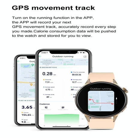 Silicone Band Smart Watch With Colour Screen - Black