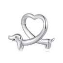 925 Sterling Silver Dachshund Bead Animal Accessory