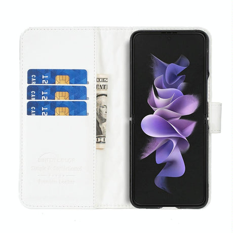 For Samsung Galaxy Z Fold4 5G Diamond Lattice Flip Wallet Case - Black