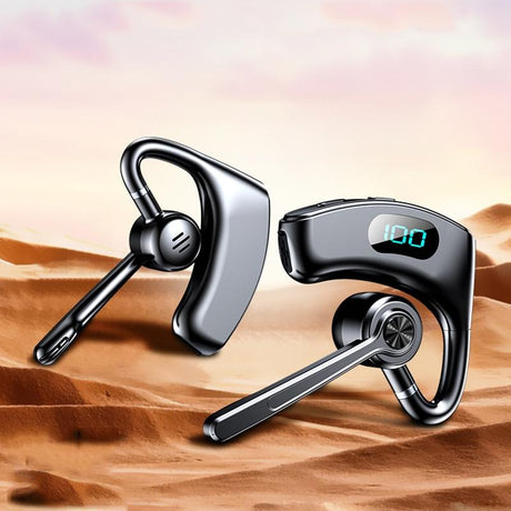 Bone Conduction Gaming Bluetooth Earphones with Noise Reduction - Black