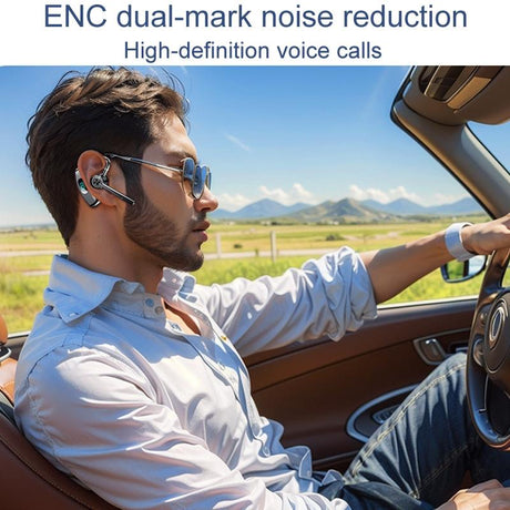 Bone Conduction Gaming Bluetooth Earphones with Noise Reduction - Black