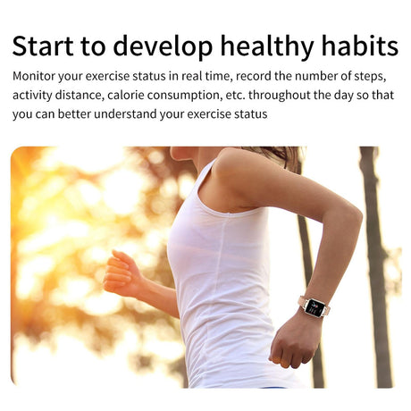 1.22 Inch Waterproof Smart Watch With Sleep & Heart Rate Monitor - Gold
