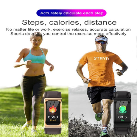 Waterproof Smart Watch With Heart Rate And Sleep Monitoring - Black