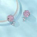 925 Sterling Silver Platinum Plated Zircon Flower Beads