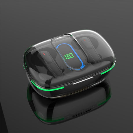 Intelligent Bluetooth Earphones with Wireless Charging - Black