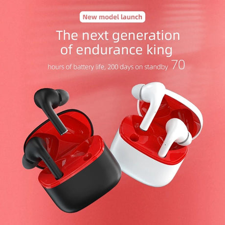 Wireless Sport Earphones with Touch Control and Mic - Bluetooth 5.0 Stereo Bass - Black
