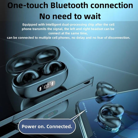 Wireless Noise-cancelling Bluetooth Earbuds with Led Display - White