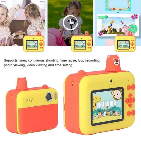 1080p Children's Camera with 2.36 Hd Led Display and Thermal Printing - Instant Capture - Yellow