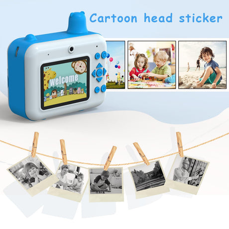 1080p Children's Camera with 2.36 Hd Led Display and Thermal Printing - Instant Capture - Yellow