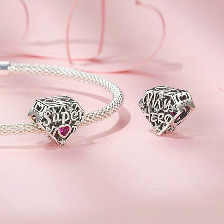 925 Sterling Silver Super Mom Diy Beaded Jewelry