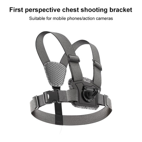 Adjustable Chest Strap with Mount and Screw - 7 In 1 Phone Clamp