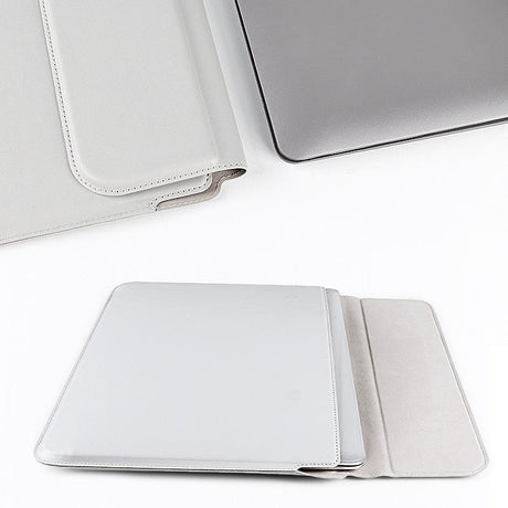 Leather Laptop Liner Bag - 14.1-15.4 Inches With Stand Function - Sapphire Blue