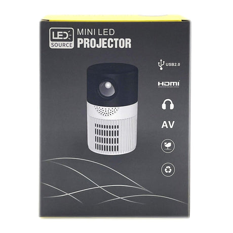 3000 Lumens Mini Projector With 100 Inch Screen - Grey Yellow