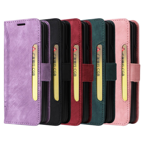 For Samsung Galaxy Z Fold4 5G Leather Dual Buckle Phone Case - Pink