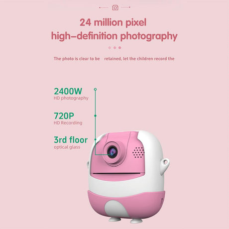 720P Hd Reversible Mini Digital Camera For Children - Cartoon Print