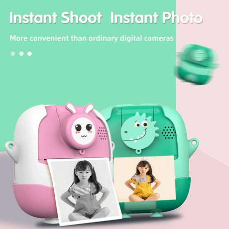 720P Hd Reversible Mini Digital Camera For Children - Cartoon Print