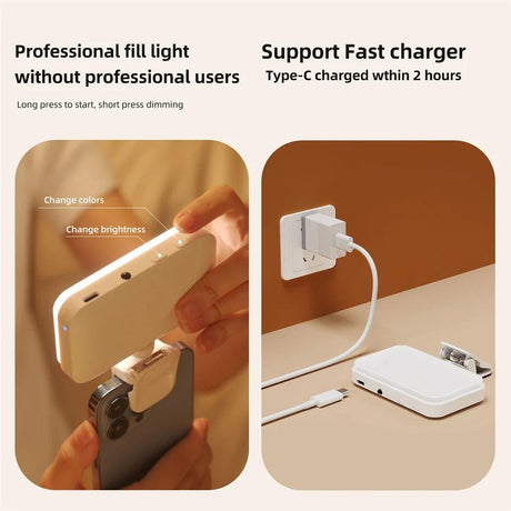 Rechargeable Clip-On Selfie Light With 66 Leds - 3 Modes For Phone Laptop Tablet - Black