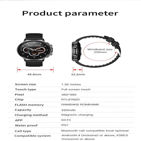 Silicone Band Smart Watch With Colour Screen - Pink
