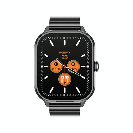 2.01 Inch 2 In 1 Bluetooth Earphone Smart Watch With Nfc & Steel Strap - Space Grey