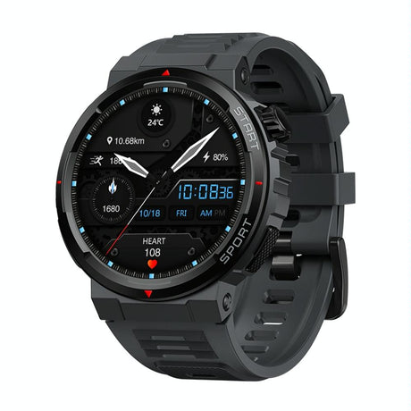 1.43 Inch Fitness & Wellness Smart Watch 24H Health Monitoring - Lava Black