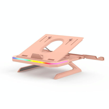 Adjustable Laptop Stand With 9 Levels Of Lighting - Pink