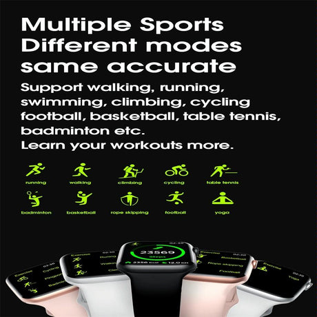 1.75 Inch Ips Smart Watch Waterproof Temp / Heart / Bp / Sleep Monitoring - White