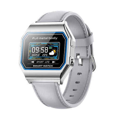 Leather Band Smartwatch With Waterproof Colour Screen - Gold